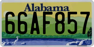 AL license plate 66AF857