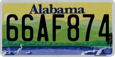 AL license plate 66AF874