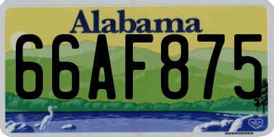 AL license plate 66AF875