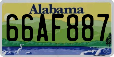 AL license plate 66AF887