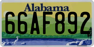 AL license plate 66AF892