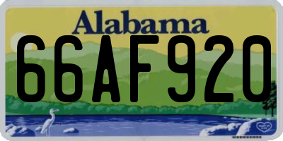 AL license plate 66AF920