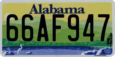 AL license plate 66AF947