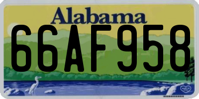 AL license plate 66AF958