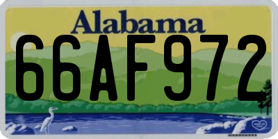 AL license plate 66AF972