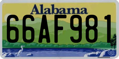 AL license plate 66AF981