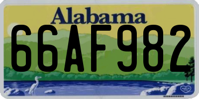 AL license plate 66AF982