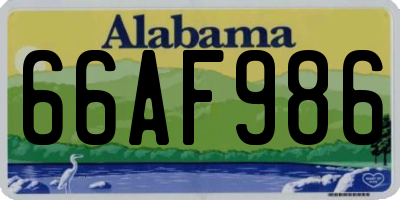 AL license plate 66AF986