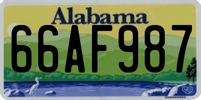 AL license plate 66AF987