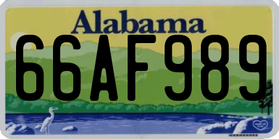 AL license plate 66AF989