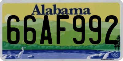 AL license plate 66AF992