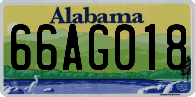AL license plate 66AG018