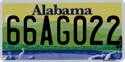 AL license plate 66AG022