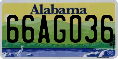 AL license plate 66AG036