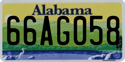 AL license plate 66AG058