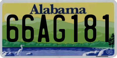 AL license plate 66AG181