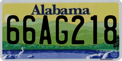 AL license plate 66AG218