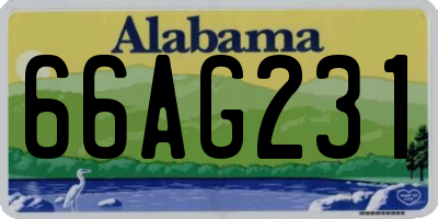 AL license plate 66AG231