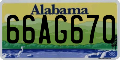 AL license plate 66AG670