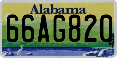 AL license plate 66AG820