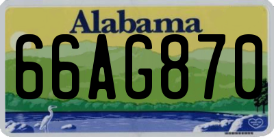 AL license plate 66AG870