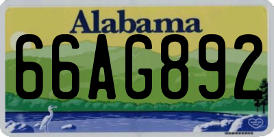 AL license plate 66AG892