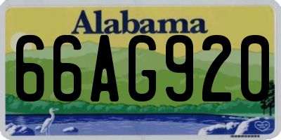 AL license plate 66AG920