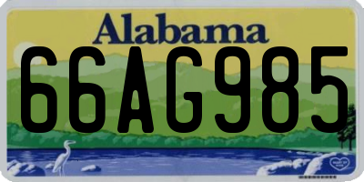 AL license plate 66AG985