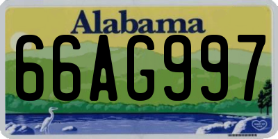 AL license plate 66AG997