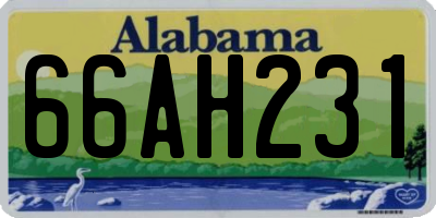 AL license plate 66AH231