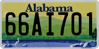 AL license plate 66AI701