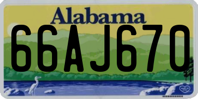 AL license plate 66AJ670