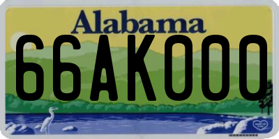 AL license plate 66AK000