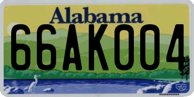 AL license plate 66AK004