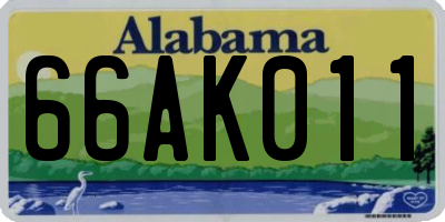 AL license plate 66AK011