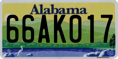 AL license plate 66AK017