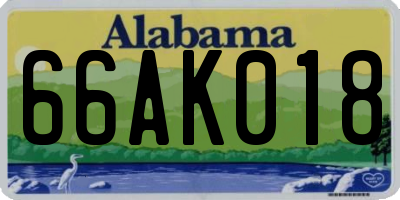 AL license plate 66AK018