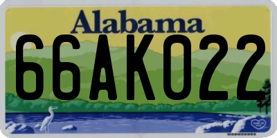 AL license plate 66AK022
