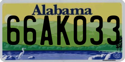 AL license plate 66AK033
