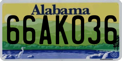 AL license plate 66AK036