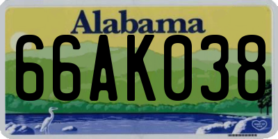 AL license plate 66AK038