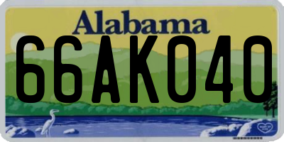AL license plate 66AK040