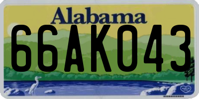 AL license plate 66AK043