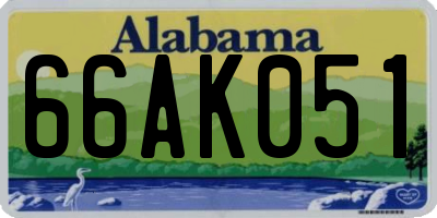 AL license plate 66AK051