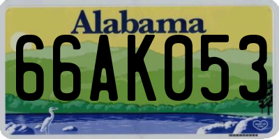 AL license plate 66AK053