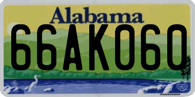 AL license plate 66AK060
