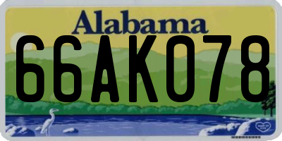 AL license plate 66AK078