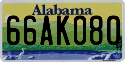 AL license plate 66AK080