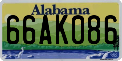 AL license plate 66AK086