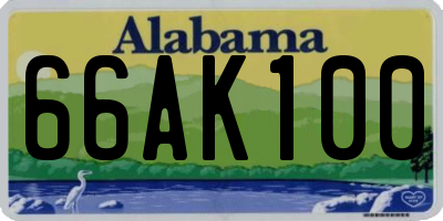 AL license plate 66AK100